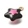 Brass Enamel Charms KK-R212-16G-02-2