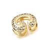 Brass Micro Pave Clear Cubic Zirconia Initial Spacer Bars KK-E802-34G-G-2