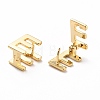 Initial Hoop Earrings for Women EJEW-P194-01G-E-2