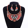 Owl Alloy Rhinestone & Polyester Cord Pendant Necklaces & Stud Dangle Earring Sets FS-WGE12EA-02-2