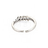 Stripe Hollow Open Cuff Ring RJEW-S038-204-2