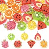 35Pcs 7 Styles Fruit Theme Spray Painted Opaque Resin Pendants RESI-YW0006-09-1
