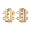 Brass Micro Pave Clear Cubic Zirconia Magnetic Clasps KK-C066-17G-1