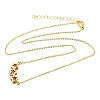 Brass Glass Triple Star Pendant Necklaces KK-CBAB173-03G-08-4