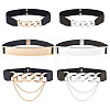 6Pcs 6 Style Polyester Elastic Belt with Iron Quick Link Chains AJEW-CP0005-13-1