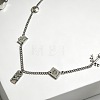 Vintage Alloy Iron Passport Airplane Multi Pendant Necklaces for Women WG98A05-01-4