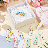 10Pcs 10 Styles Flower Printed Felt Necklace Display Cards DIY-SC0033-86C-4