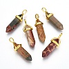 Natural Polychrome Jasper/Picasso Stone/Picasso Jasper Bullet Double Terminated Pointed Pendants LS-G-G902-B26-1
