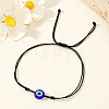 Glass Evil Eye Bead Braided Bracelets SG7290-1-2