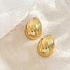Stainless Steel Textured Stud Earrings EE6947-2-1