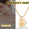 1Pc Stainless Steel Letter Rectangle Pendant Necklaces NJEW-LP0001-34F-G-2