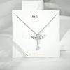 304 Stainless Steel Pave Clear Cubic Zirconia Pendant Necklaces FS-WGACF2A-07-1