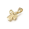 Brass Micro Pave Clear Cubic Zirconia Charms CU-L001-14G-05-2