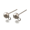 201 Stainless Steel Stud Earring Findings STAS-R156-01P-03-1