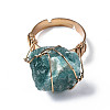 Adjustable Natural Amazonite Finger Rings RJEW-T019-02D-KC-2