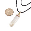 Natural Quartz Crystal Pendant Necklaces NJEW-JN04840-3