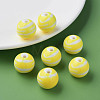 Opaque Striped Acrylic Beads MACR-S373-27B-06-5