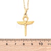 Ankh Cross with Wings 304 Stainless Steel Pendant Necklaces NJEW-H059-08G-5