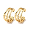 Brass Triple C-Shaped Cuff Earrings EJEW-D332-05E-G-4