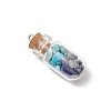 5Pcs 5 Styles Clear Glass Wishing Bottle with Mixed Gemstone Chip Inside Pendants PALLOY-JF04164-4