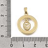 Brass Micro Pave Clear Cubic Zirconia with White Enamel Pendants CU-CBAA556-08C-3