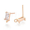 Brass Stud Earring Findings X-KK-T038-492C-2