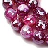 Electroplated Natural Agate Beads Strands G-B191-A07-10mm-06-3