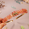 Synthetic Cherry Quartz Glass Hair Bands PW-WG8A7A1-18-1