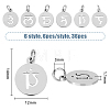 36Pcs 6 Style 304 Stainless Steel Charms STAS-DC0014-67-2