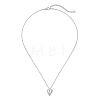 Heart with Star 925 Sterling Silver Micro Pave Cubic Zirconia Pendant Necklaces NJEW-K279-06MS-3