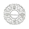 Flat Round with Flower Brass Lapel Pin Brooches for Clothes KK-CBA19A0-01P-1