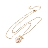 Brass Enamel Bowknot Angel Heart Photo Locket Pendant Necklaces for Women KK-CBAF5B9-03G-2