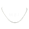 304 Stainless Steel Religion Cross Link Chain Necklaces for Women NJEW-JN06157-3