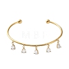 304 Stainless Steel Pave Cubic Zirconia Charm Bangles SA-CBA8C9C-08G-3