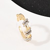 Brass Micro Pave Cubic Zirconia Adjustable Cuff Rings RJEW-C140-08G-2