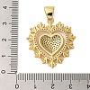 Rack Plating Brass Micro Pave Cubic Zirconia Pendants KK-P279-05C-G-3