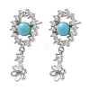 Brass Pave Cubic Zirconia Stud Earring Findings KK-C172-15P-1
