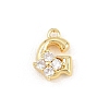 Brass Micro Pave Clear Cubic Zirconia Charms KK-Z151-18G-G-1
