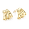 Brass Stud Earrings ZIRC-P088-04G-1