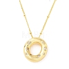 Brass Micro Pave Clear Cubic Zirconia Pendant Necklaces NJEW-Z038-01G-O-2