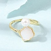 Adjustable Brass White Shell Cuff Rings SH-CBA3B38-01G-1