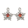 Flower Brass Micro Pave Cubic Zirconia Pendants KK-N254-102P-02-1