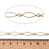 Handmade Brass Pave Clear Cubic Zirconia Horse Eye Link Chains CHC-G027-03G-3