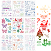 Globleland 9 Sheets 9 Style Festival & Animal & Word Pattern PVC Plastic Stamps DIY-GL0002-68-1