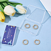 4Pcs Brass Micro Pave Cubic Zirconia Spring Gate Rings KK-SC0007-73-6