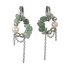 4 Pairs 4 Styles Natural Amethyst & Aquamarine & Green Aventurine & Eagle Eye Stone Chips Drop Earrings EJEW-TA00817-5