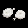 Natural White Druzy Agate Slice Pendants GG-K002-17B-2