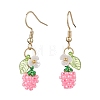 Handmade Glass Seed Beads Apple Dangle Earrings EJEW-MZ00575-02-2