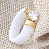 Flat Round Porcelain Finger Rings for Women Men FS-WG6D31E-01-1