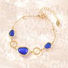 304 Stainless Steel & Glass Imitation Cat Eye Link Bracelets BJEW-D460-11G-2